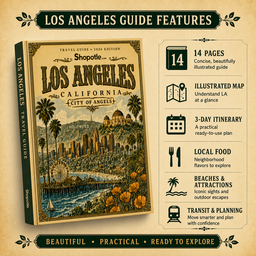 Los Angeles Travel Guide — Printable PDF City Guide, Digital Download, LA Trip Planner