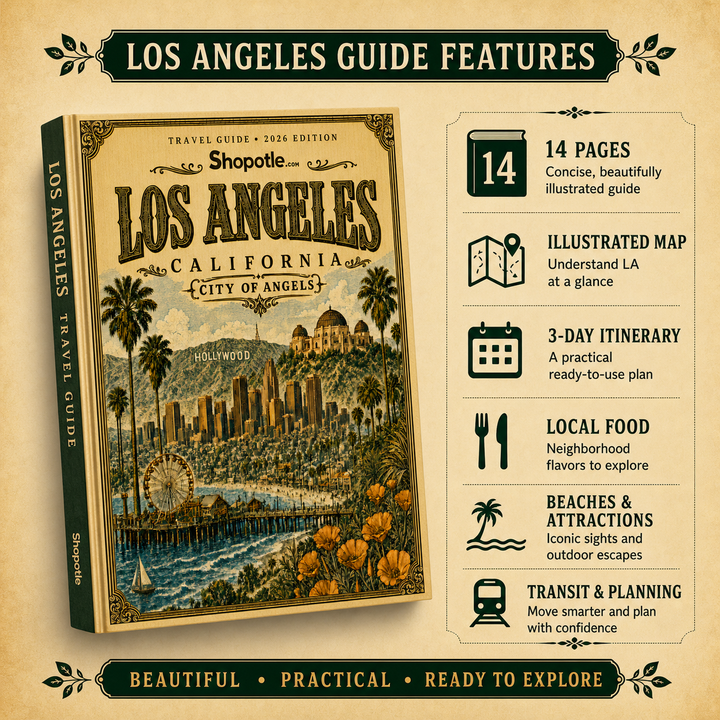 Los Angeles Travel Guide — Printable PDF City Guide, Digital Download, LA Trip Planner