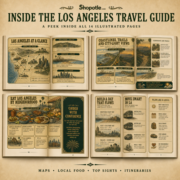 Los Angeles Travel Guide — Printable PDF City Guide, Digital Download, LA Trip Planner
