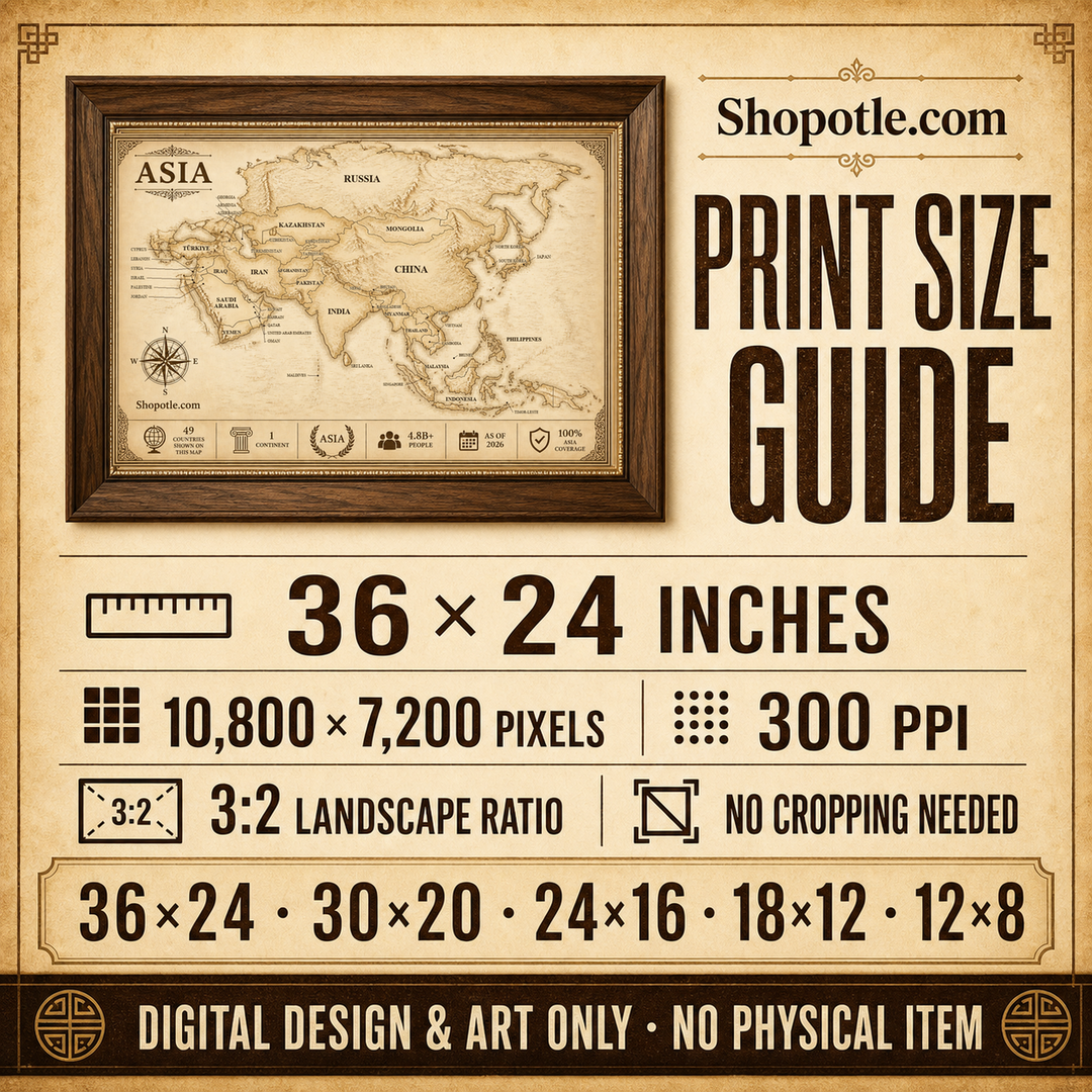 Print size guide: 36 x 24 inches, 10800 x 7200 pixels, 300 PPI, 3:2 ratio