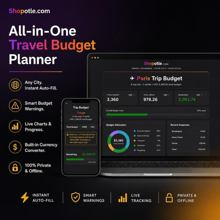 Travel budget planner interface