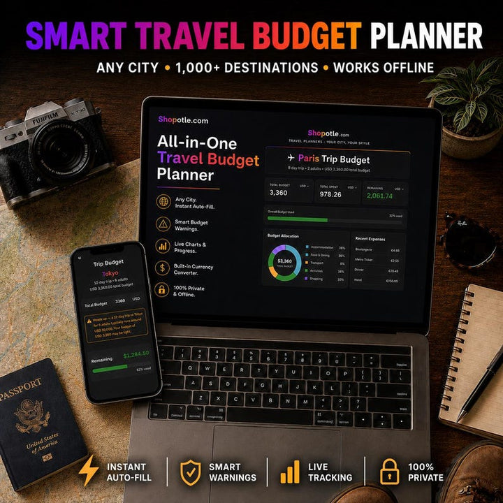 Editable Travel Budget Planner digital download