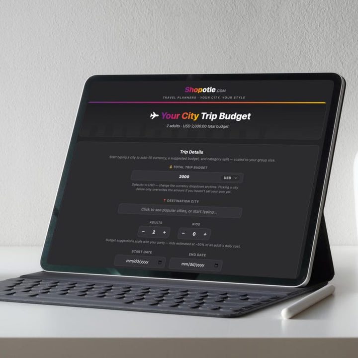 Travel budget planner dark mode