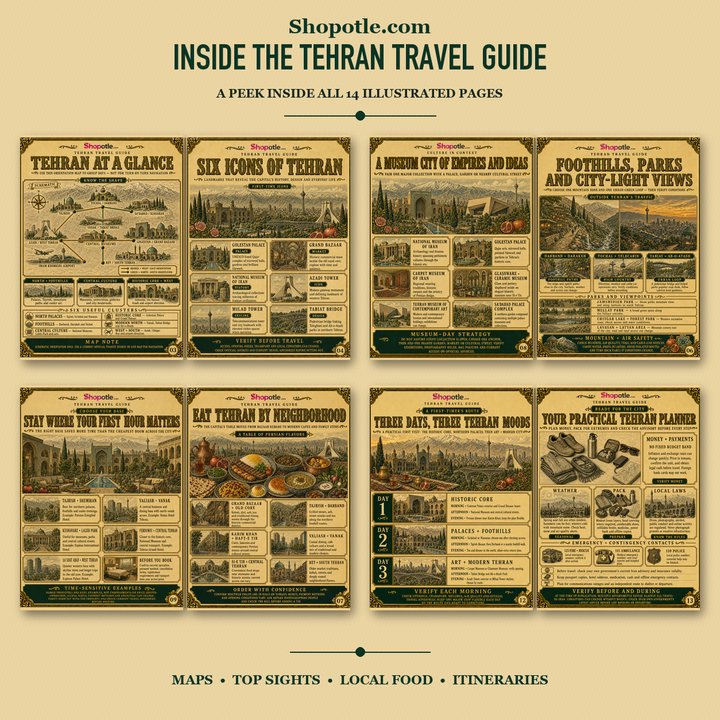 Tehran Travel Guide — Printable PDF City Guide, Digital Download, Iran Trip Planner