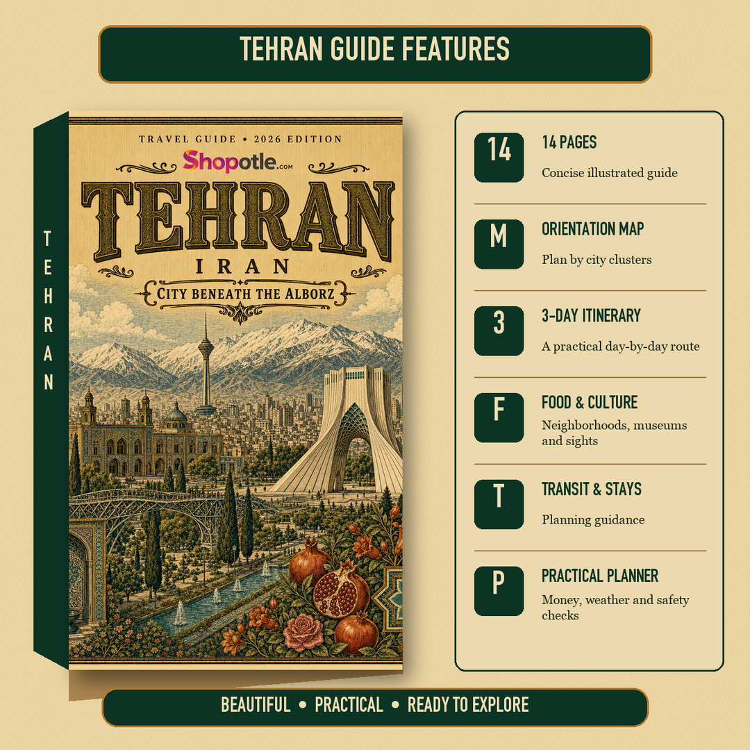 Tehran Travel Guide — Printable PDF City Guide, Digital Download, Iran Trip Planner
